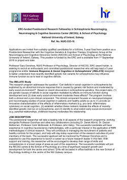 ERC-funded Postdoctoral Research Fellowship in Schizophrenia