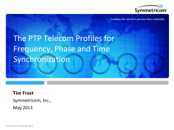 PTP Telecom Profiles for Frequency, Phase and Time