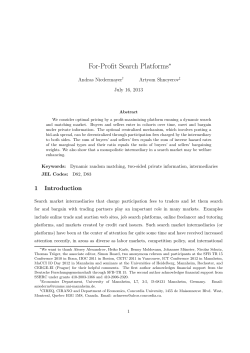 For-Profit Search Platforms