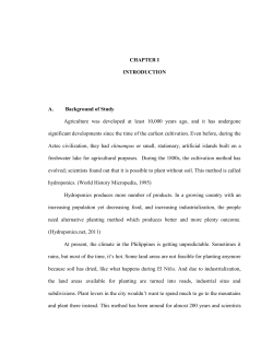 CHAPTER I INTRODUCTION A. Background of Study Agriculture