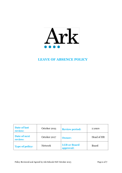 ARK Leave of Absence Policy 2015