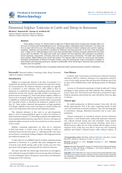 Elemental Sulphur Toxicosis in Cattle and Sheep in Botswana