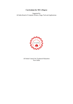 Curriculum for MCA Degree