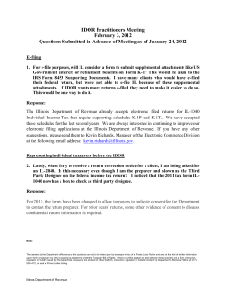 IDOR Practitioners Meeting February 3, 2012 Questions Submitted in