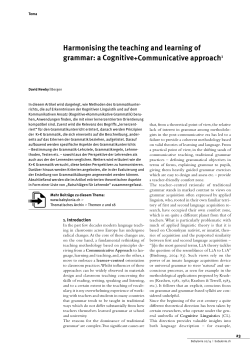 Harmonising the teaching and learning of grammar: a Cognitive+