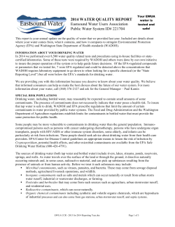 EWUA CCR - 2015 for 2014 Reporting Year