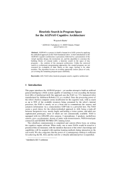 Heuristic Search in Program Space for the AGINAO Cognitive