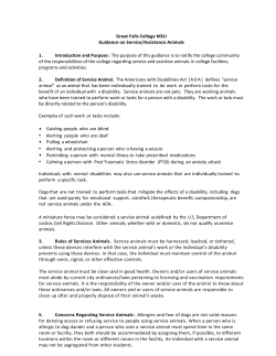 Guidance on Service Animals - Students