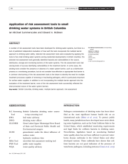 Application of risk assessment tools to small drinking water systems
