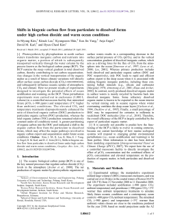 Shifts in biogenic carbon flow from particulate to dissolved forms
