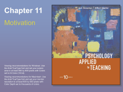 Chapter 11: Motivation