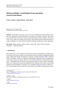 Robust portfolios: contributions from operations research and finance
