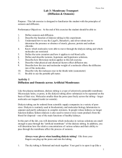 Lab 3: Membrane Transport