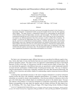 Modeling Integration and Dissociation in Brain and Cognitive