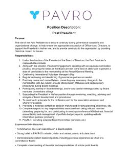 Position Description: Past President