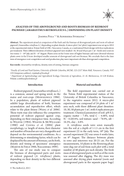 Introduction Redroot pigweed (Amaranthus retroflexus L.) is a