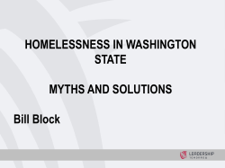 Homelessness in Washington State: Myths and Solutions by William