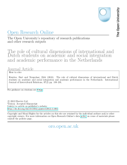The role of cultural dimensions of international and Dutch students
