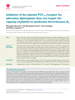 Inhibition of the platelet P2Y12 receptor for adenosine diphosphate