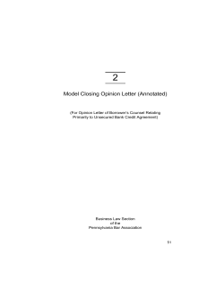 Model Closing Opinion Letter (Annotated)