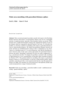Finite area smoothing with generalized distance splines