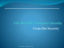 CSC 482/582: Computer Security