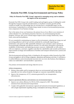 Environmental and Energy Policy