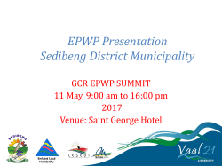 EPWP Summit May SDM 2017