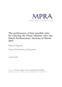 The performance of four possible rules for selecting the Prime