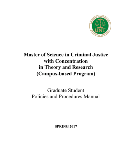 MSCJ with Concentration in Theory and - Criminal Justice
