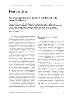 The Intellectual Disability Construct and Its Relation to Human