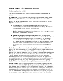Parent Quaker Life Committee Minutes