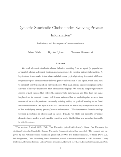 Dynamic Stochastic Choice under Evolving Private Information