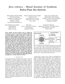 flora robotica &ndash; Mixed Societies of Symbiotic Robot-Plant Bio