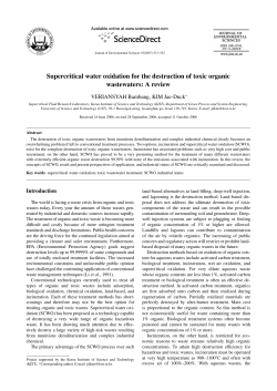 Supercritical water oxidation for the destruction of toxic organic