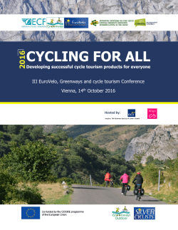 CYCLING FOR ALL:&Acirc; Developing successful cycle tourism products