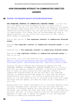 How Organisms Interact In Communities Directed Answer