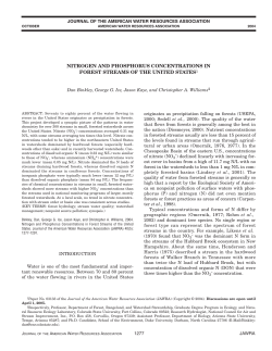 nitrogen and phosphorus concentrations in forest streams of the