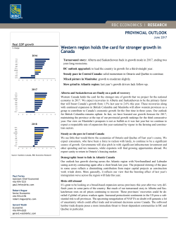 Provincial Outlook - June 2017 - Western region holds