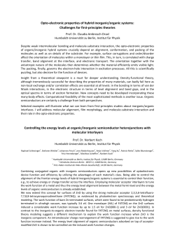 Opto-electronic properties of hybrid inorganic/organic systems
