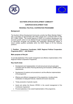 The Southern African Development Community currently