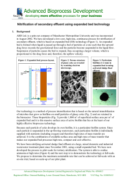 Tertiary nitrification - Advanced Bioprocess Development