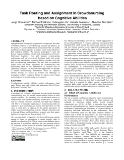 Task Routing and Assignment in Crowdsourcing based on Cognitive