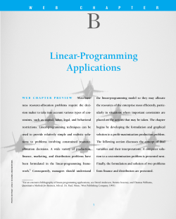 Linear-Programming Applications