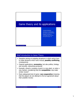 Game theory and its applications - BME-HIT