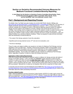 Section on Geriatrics Recommended Outcome Measures for