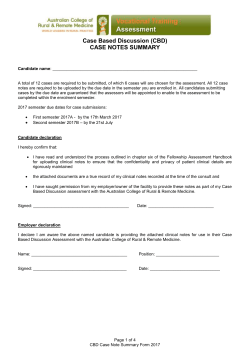Checklist for candidates