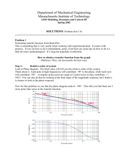Department of Mechanical Engineering Massachusetts Institute of