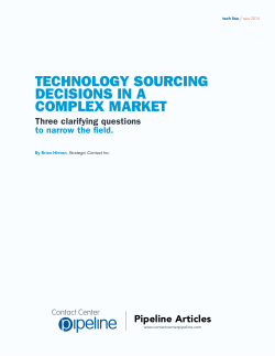 technology sourcing decisions in a complex market
