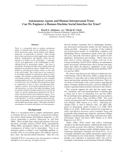 Autonomous Agents and Human Interpersonal Trust: Can We
